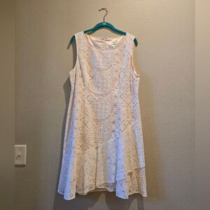 Katherine Kelly Elegant Asymmetrical Lace Dress Sz 14